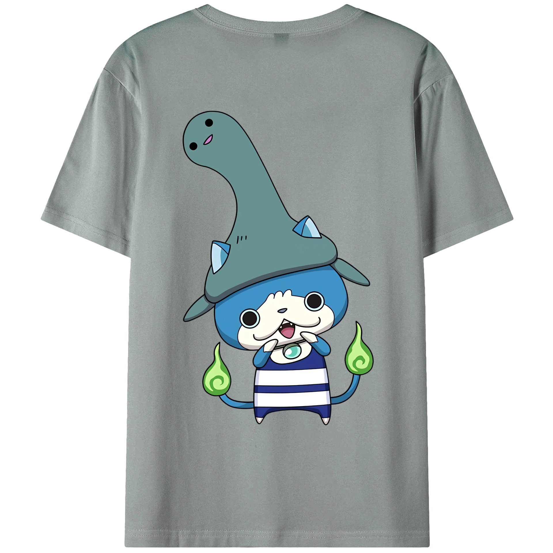 （画像用） 妖怪ウォッチ Yo-kai Watch 綿100％ メンズ半袖Tシャツ（バックプリント） 通気性